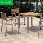 Outdoor Furniture Modern Teak Wood Dining Table And Chair Set Aluminum Patio