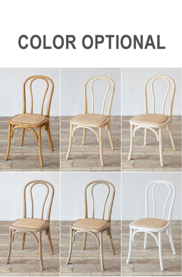 Stackable Nordic Dining Chair Solid Wood Balcony Rattan Dining Chair