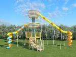 Kindergarten Plastic Large Dream Slide Blue Yellow Outdoor Playground Equipments