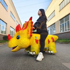 China Dino World Electric Ride Animatronic Dinosaur Scooter 100kg Load wholesale