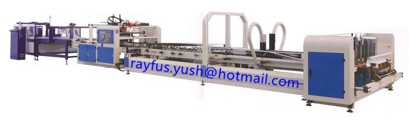 Inline Carton Folder Gluer Machine / Automatic Pasting Machine Bundling Pe Plastic Tape Tied
