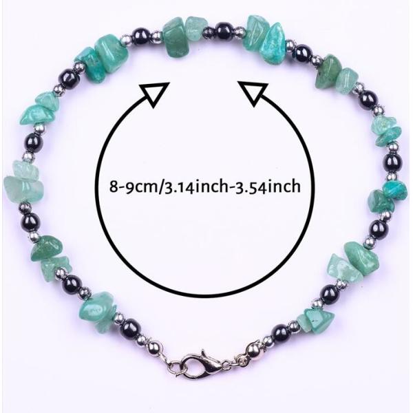 Hematite Stone Anklets Bracelets With Crystal Chip Gravel Stone Ankle Chain Jewelry