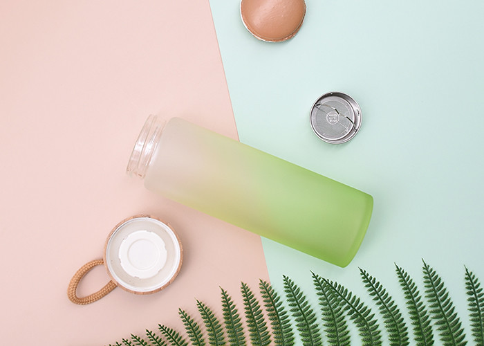 Portable Unbreakable Glass Water Bottle Borosilicate Glass Water Bottle With Bamboo Lid