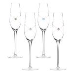 Custom LOGO Luxury Gold Cut Crystal Wedding Glass Gift Curved Stem Champagne