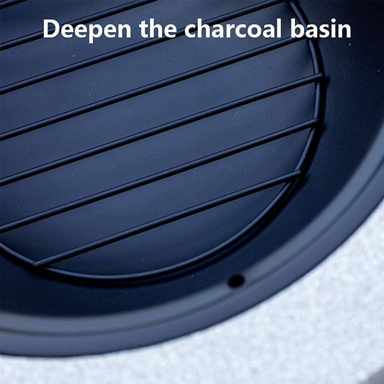 3 in 1 Round Wood Burning Firepit Charcoal BBQ Grill Table for Metal Outdoor Backyard
