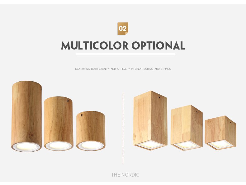 Nordic style round and square solid wood corridor led ceiling light living room Aisle wood led down light(WH-WA-57)