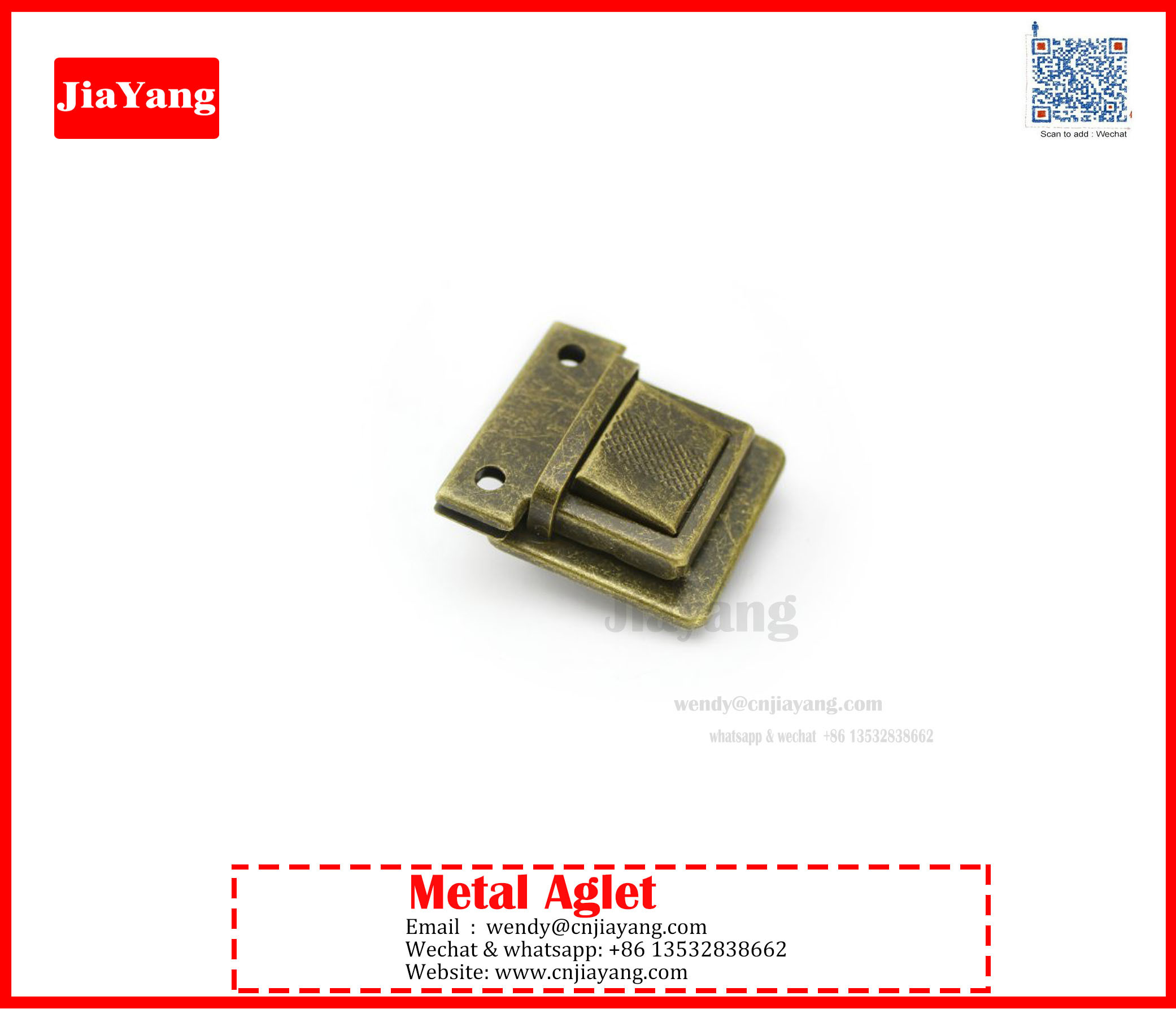 Metal Catch Tuck Latch Lock For Leather Bag Case Purse Clasp
