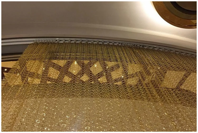 Brass and Copper Decorative Ring Mesh Curtain Decorates Your Room And Office