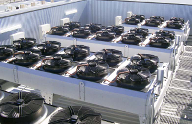 V Type Closed Circuit Submerged Cooling System Floated Coil Type Dry Cooler