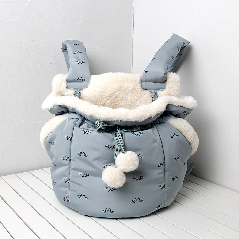 Design Front Pet Fur Carrier Pet Outdoor Warm Dog Bags