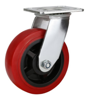 heavy duty red polyurethane caster 0