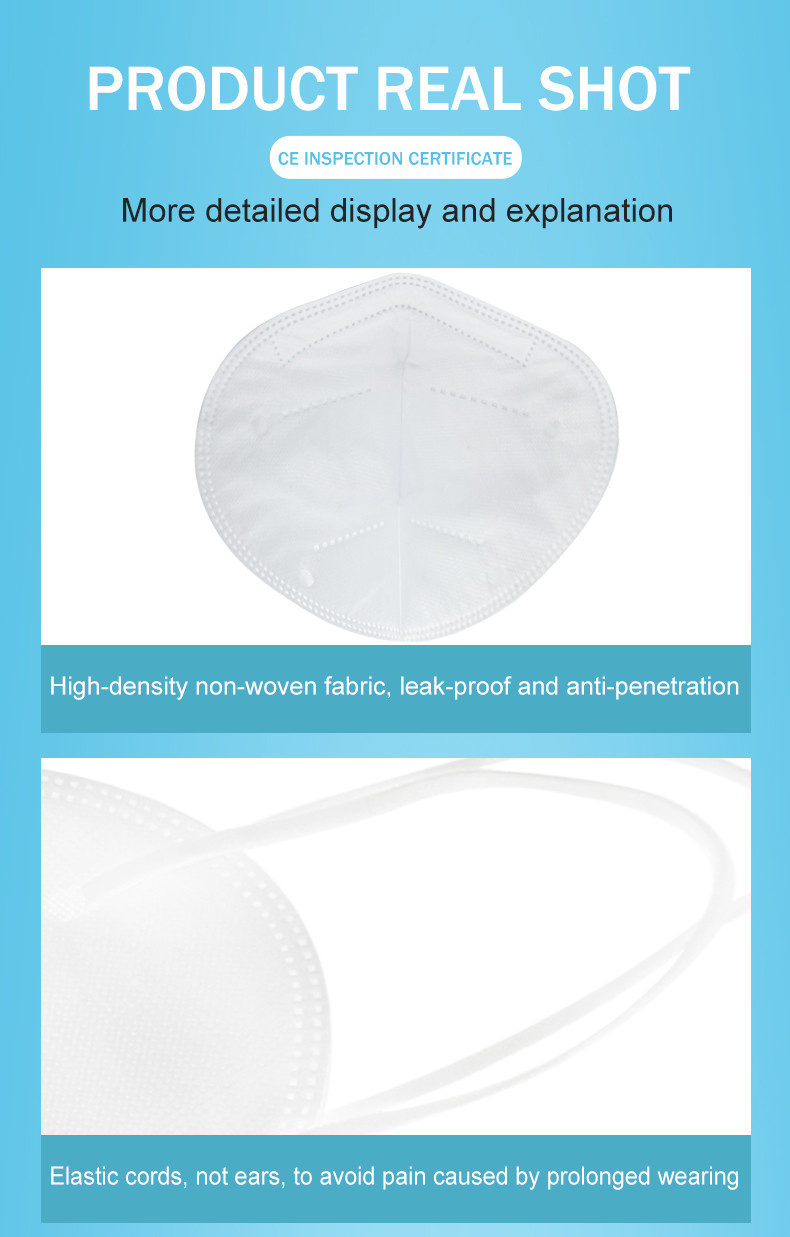 Personal Protection CE Approval FFP2 Disposable Protective Face Mask 5Plys