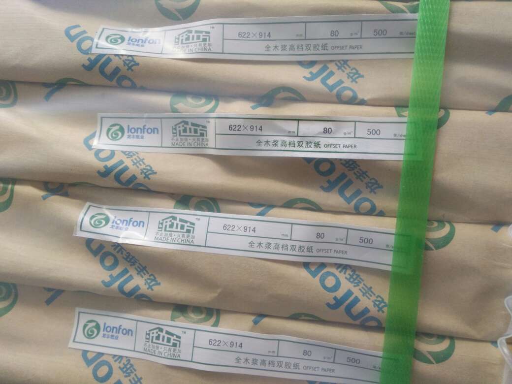Kaolinite Coated Wood Pulp Offset Printing Paper in Rolls/Sheets Package for Printing