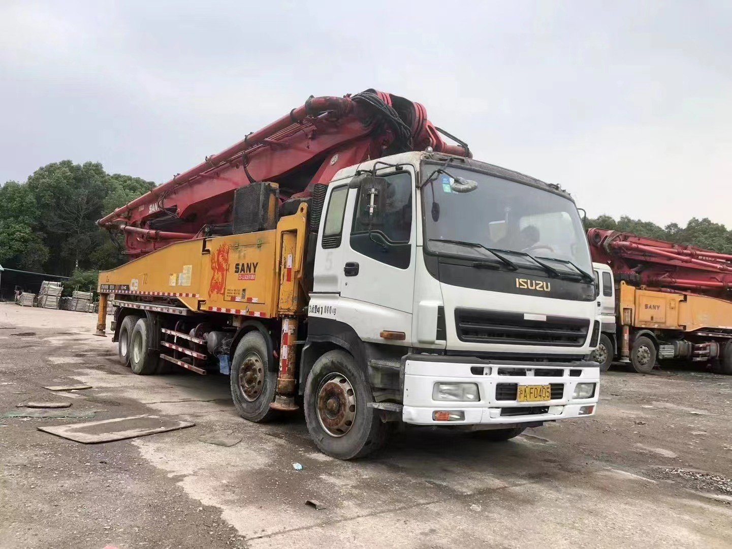 2012 2013 2018 2019 Sany Used Concrete Pump Truck With Good Condition Volvo Benz Isuzu Chassis