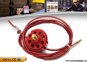 China Safety Lock Out With Padlocks ABS Red Wheel Type Cable Lockout 2 / 5 / 10M Cable wholesale