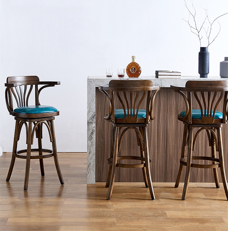 Outdoor Pub Bar Stools With Backs Luxury Wooden High Chair British Style