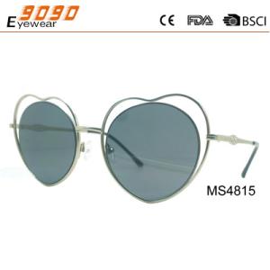 China Hot selling metal sunglasses with heart shape, UV 400 protection lens,suitable for women wholesale