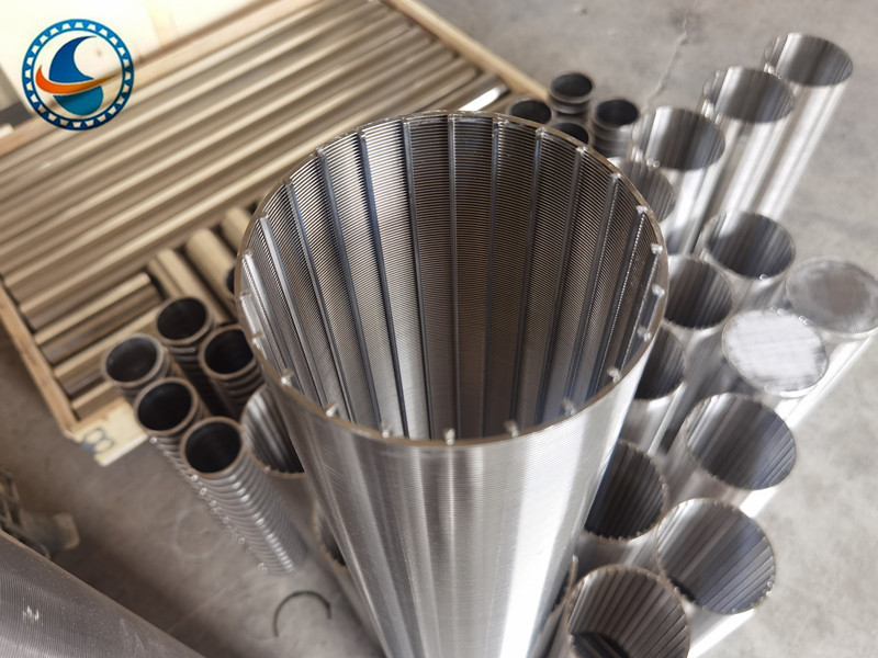 Ss304 Support Bar Sieve Drum 0.1mm Slot Wedge Wire Screen Pipe