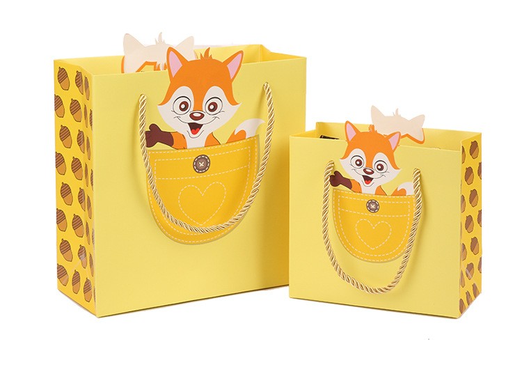 Children Cartoon Candy Kraft Paper Gift Bags Moistureproof Reusable
