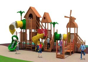 China Hobbyhorse Wooden Climbing Frame Climbing Net Wooden Playhouse With Slide wholesale