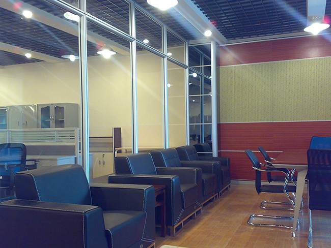 83mm Fixed Frosted Glass Divider Wall 1-4.5M Demountable Partition Wall