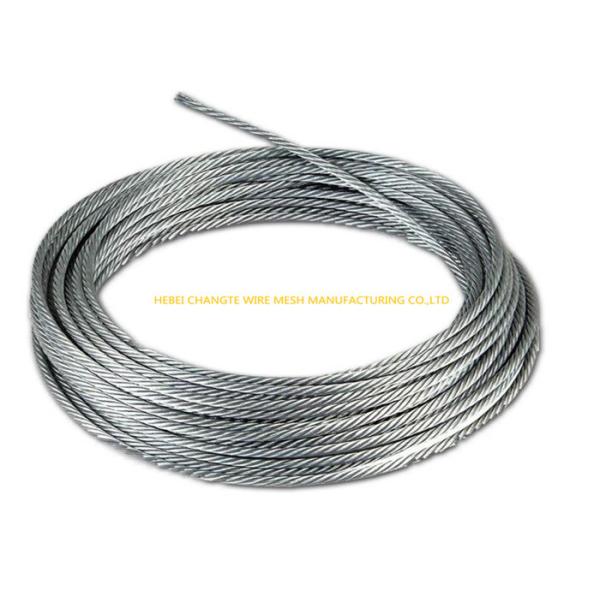 1770 Mpa 6X24+7FC Zinc Coating Galvanized Steel Wire Rope