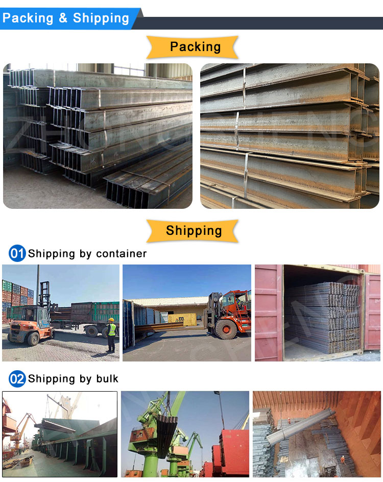 Q235/Q345/ST37-2/ST52/Q420/Q460/S235JR/S275JR/S355JR H Beam 150x150x7.0x10mm Size Weight Per Meter for Hot Rolled Molding