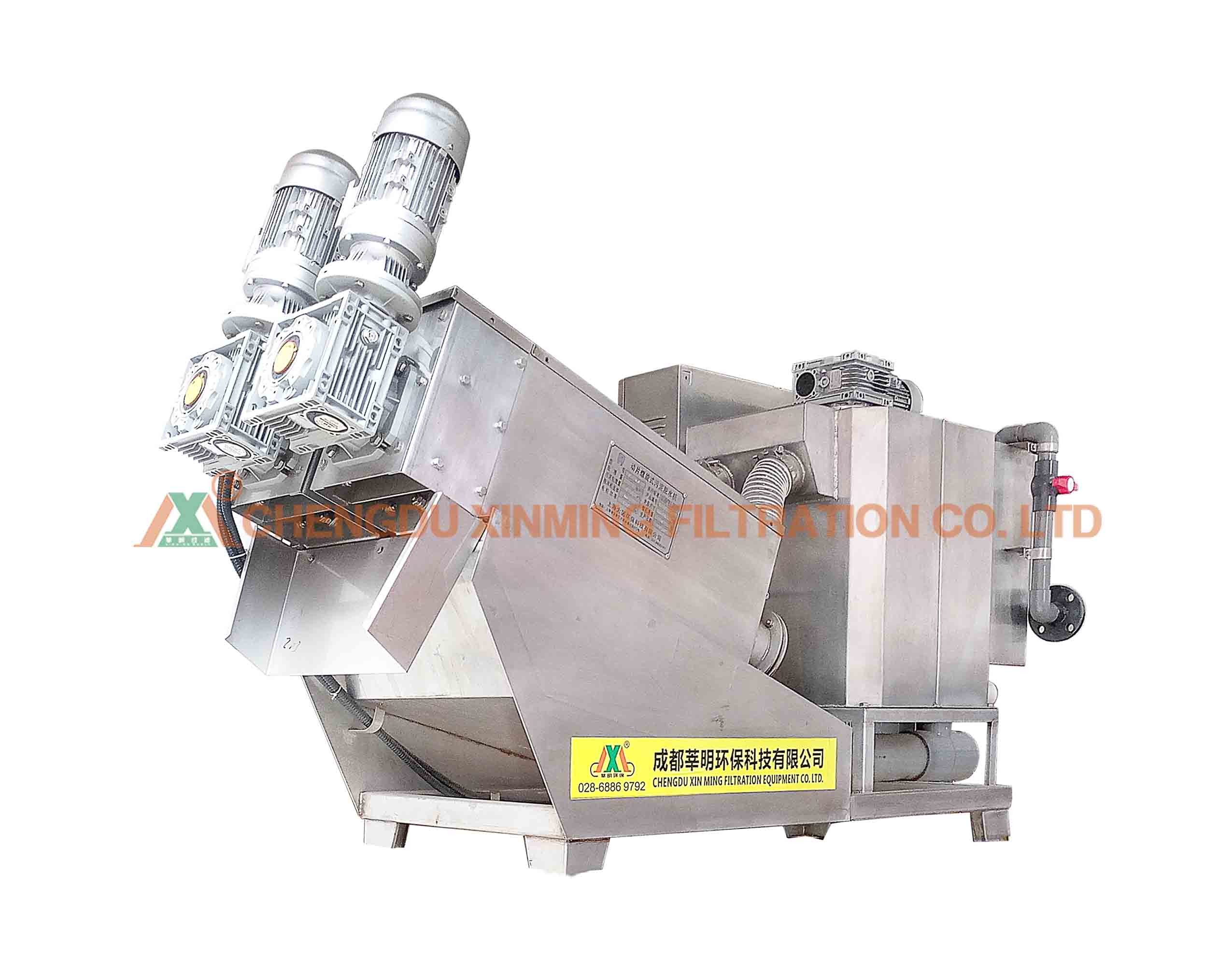 Automatic Fold Screw Sludge Dewatering Press , Sludge Press Machine 1900kg N.W.