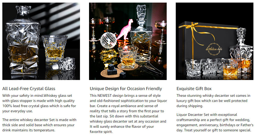 Tangson 700ml Liquor Whiskey Decanter And Glass Luxurios With Box