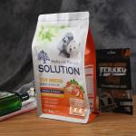 Aluminum Foil Laminated 60mic Fish Food Packaging Flat Bottom Dog Treat Packages