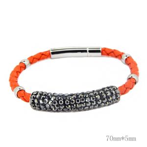 China Europ American Fashion Trendy Stainless Steel Geniune PU Leather Bracelet Bangle LBL213-1 wholesale
