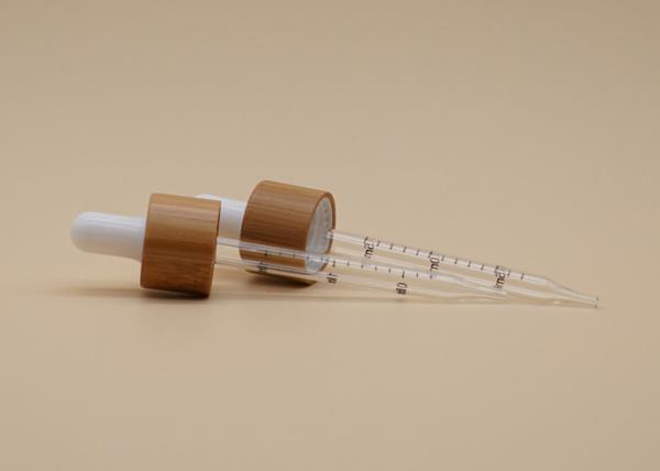 Bamboo Collar Essential Oil Dropper 18mm With Printing Scale Glass Pipette