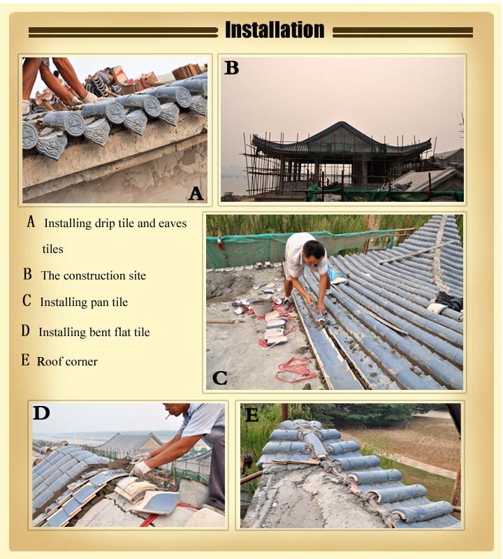 Yellow glazed Chinese style roof tiles for temple in Singapore