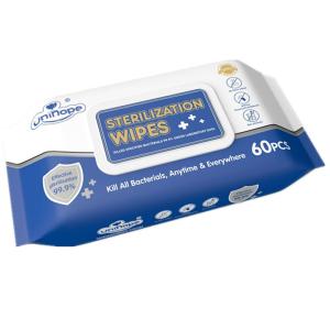 China Adults' Choice 60pcs Unihope Sterilization Wipes Kills 99.9% of Bacteria No Flavor Added wholesale