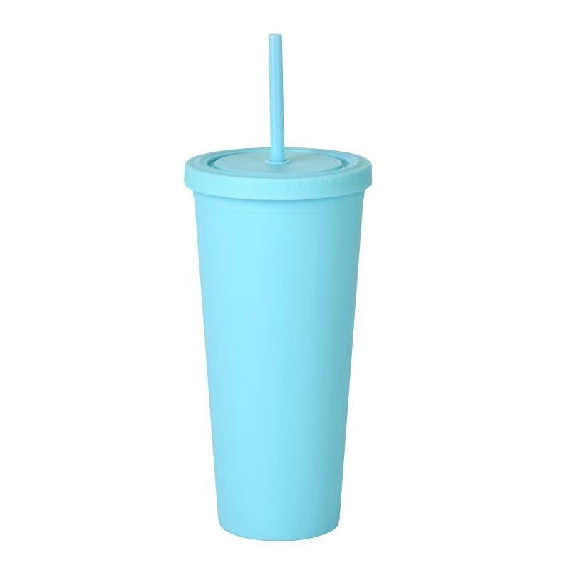 Fashion Candy Color 450ml Water Bottle Insulated Double Wall Plastic Water Bottle With Straw For Milk Lightweight Customized Color And Logo