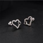 Emerald Cut VVS Moissanite Jewelry Heart Stud Earrings OEM