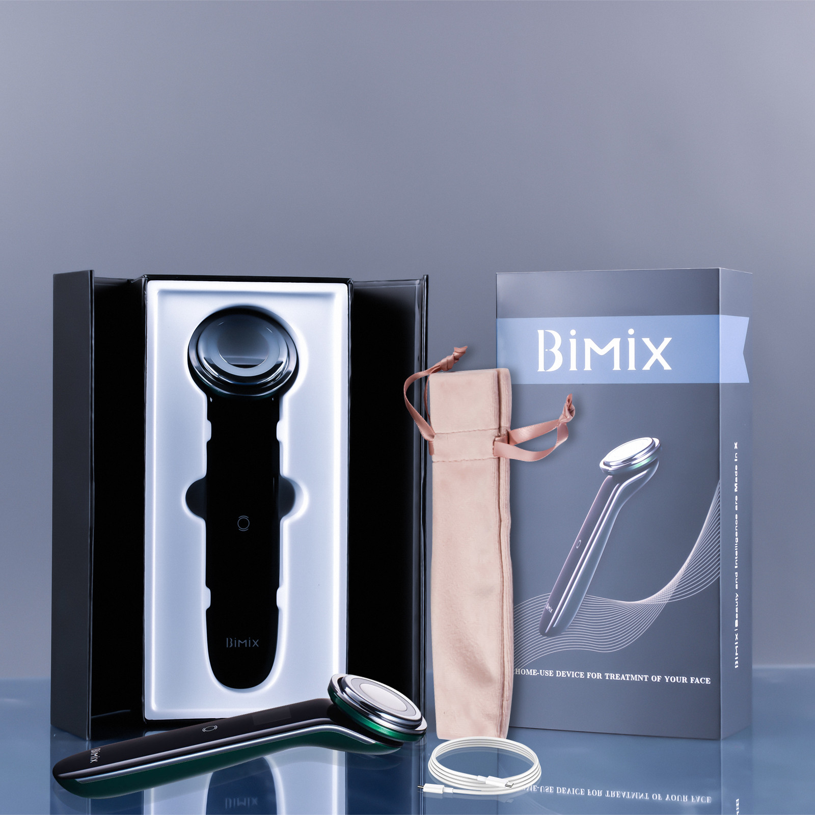 118g SS316 Red And Blue Led Ultrasonic Facial Therapy Device