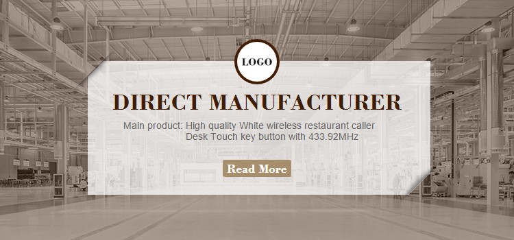 High quality White wireless restaurant caller Desk Touch key button with 433.92MHz