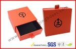 Bright Orange Embossed Paper Jewellry Gift Boxes with Black Aluminum Foil