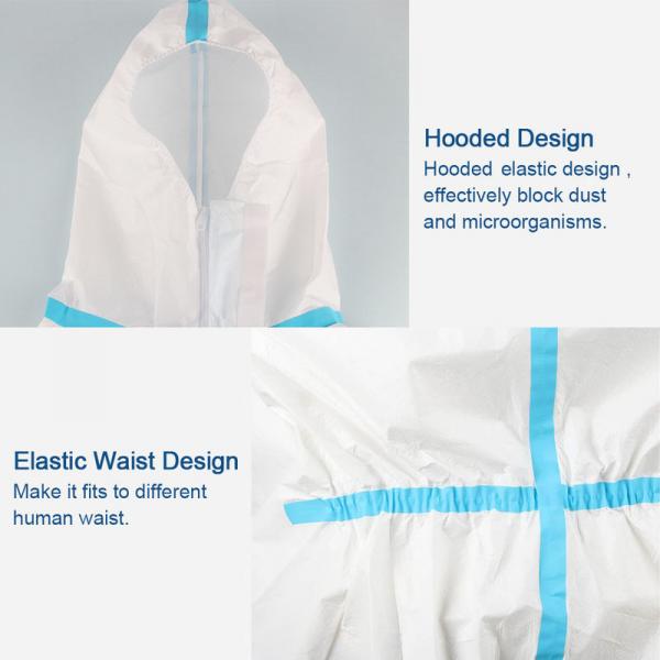 China Splash Repellent Disposable Protective Clothing , Non Woven Disposable Protective Coveralls 