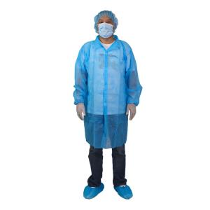 China Blue Medical Disposable Lab Coats PP 30G Nonwoven Hospital wholesale