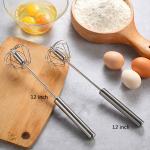 Stainless Steel Rotating Semi Automatic Egg Beater Kitchen Tool