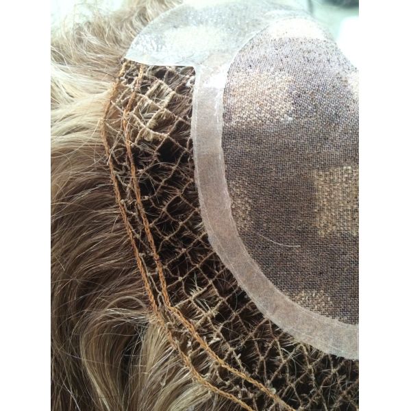 Custom Mens Hair Pieces PU Base Stock Hair System Natural Hairline