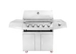 New arrival silver 430 stainless steel slow 5 burners zinc alloy knobs gas BBQ