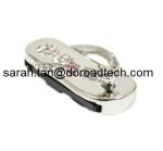 Hot Diamond Jewelry Slipper Shape USB Flash Drives, High Quality Jewelry Slipper