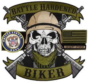 China Heat Cutting Skull Custom Motorcycle Vest Patches Camouflage Material wholesale