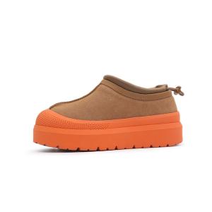China Winter Cowhide Plus Velvet Thickened Outer Wear Bread Shoes One Foot Snow Boots For Women wholesale