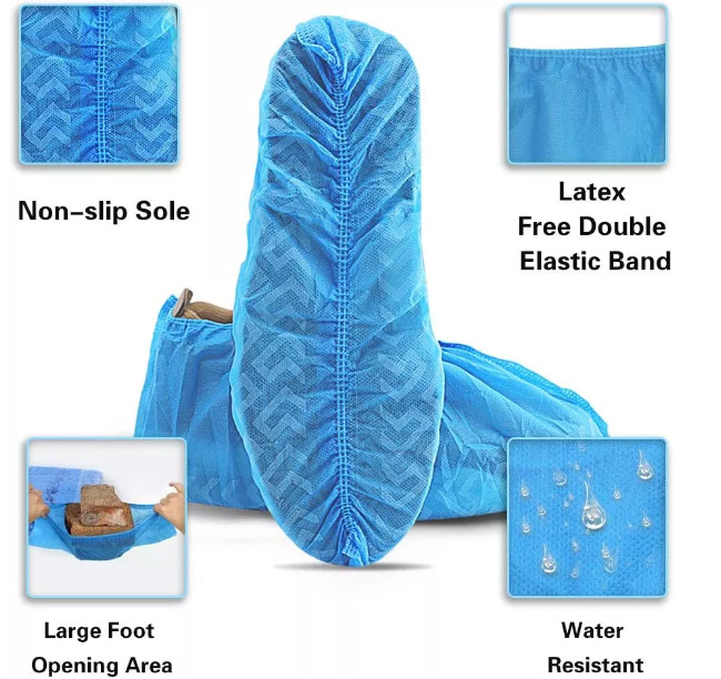 Nonwoven 16.9in Disposable Shoes Cover Waterproof Medical Staff Shoe Cover Hospital