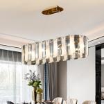 Luxury living room chandeliers blue glass hanging lamp rectangle chandelier