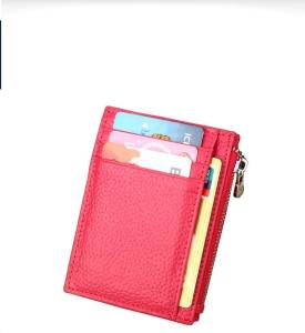 China 40g EN17 PU Card Holder Leather Zipper Rfid Blocking 11x8.5x1.5cm wholesale